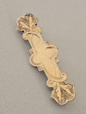 Antique Victorian Ornate Gold Decorative Bar Brooch Pin
